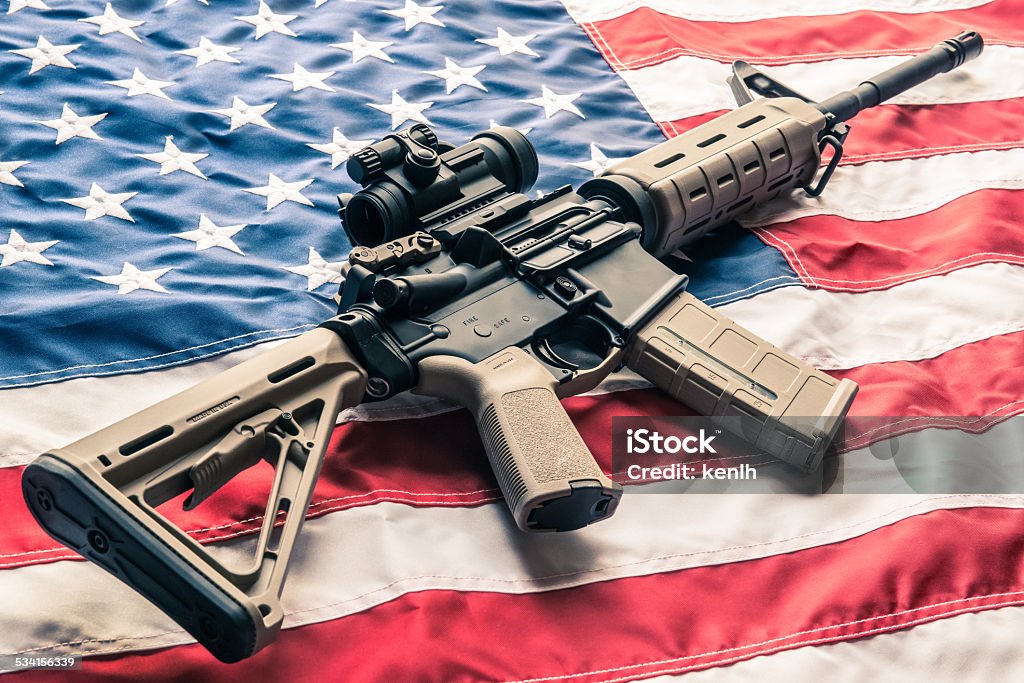 Gun on American Flag